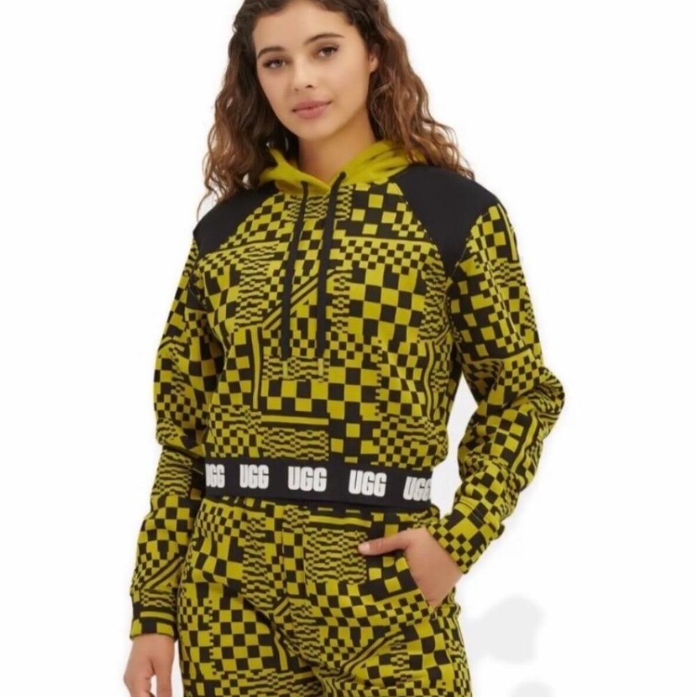 UGG‎ | RTW Mallory Checkerboard Mallory Cropped Hoodie